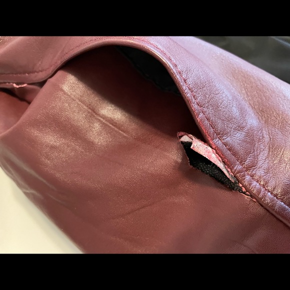 Burgundy Leather Shirt Jacket - Picture 6 of 11